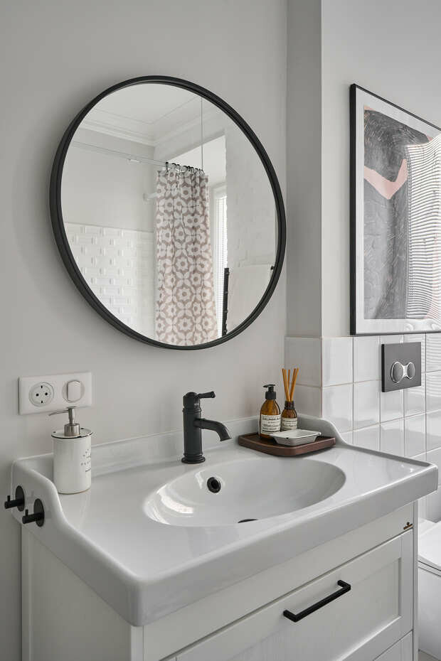 Фотография: Ванная в стиле Скандинавский, Эко, Современный, Квартира, Проект недели, Москва, 2 комнаты, 40-60 метров, Designbox, Анастасия Громова – фото на INMYROOM