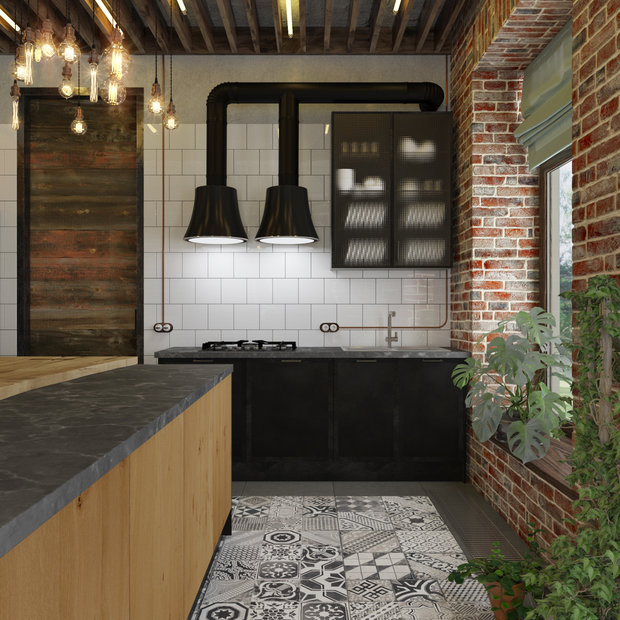 Фото из портфолио Лофтик в Михновке.  – фотографии дизайна интерьеров на INMYROOM