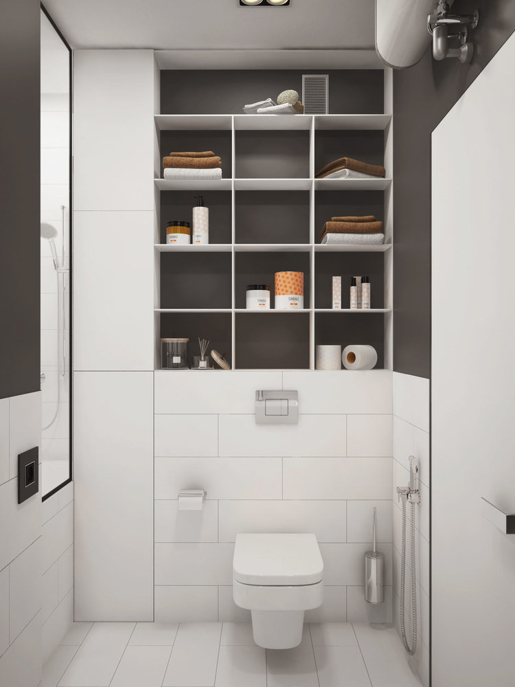 Фотография: Ванная в стиле Современный, Малогабаритная квартира, Квартира, Студия, Минимализм, Проект недели, Киев, Монолитный дом, до 40 метров, We Create Studio – фото на INMYROOM Фотография: Ванная в стиле Современный, Малогабаритная квартира, Квартира, Студия, Минимализм, Проект недели, Киев, Монолитный дом, до 40 метров, We Create Studio – фото на INMYROOM