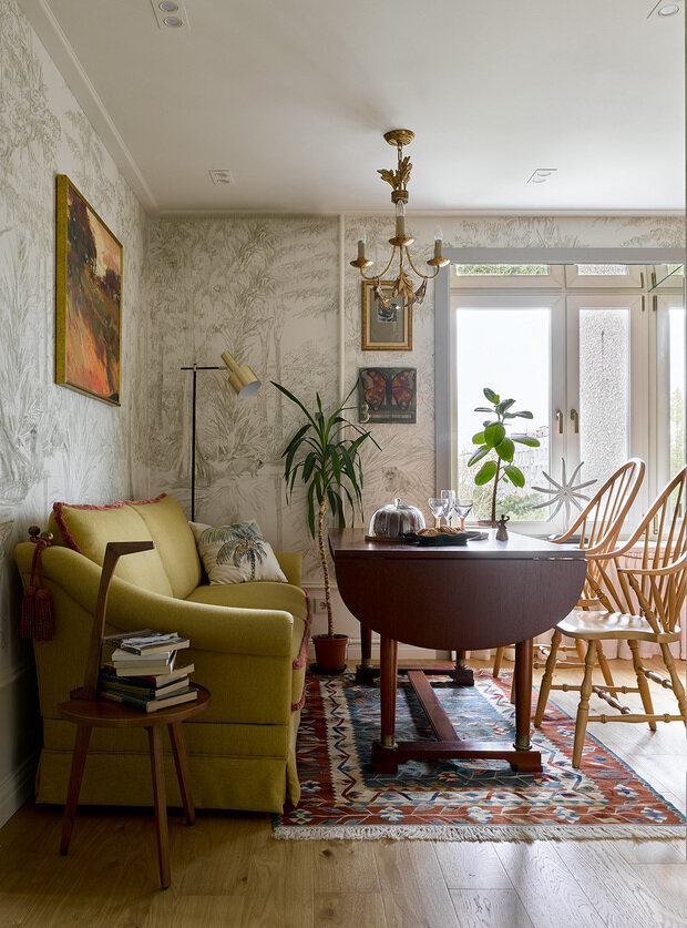 Фотография: Кухня и столовая в стиле Прованс и Кантри, Эклектика, Винтажный, Квартира, Проект недели, Москва, Панельный дом, 2 комнаты, 40-60 метров, Наталья Митракова, II-68-01 – фото на INMYROOM