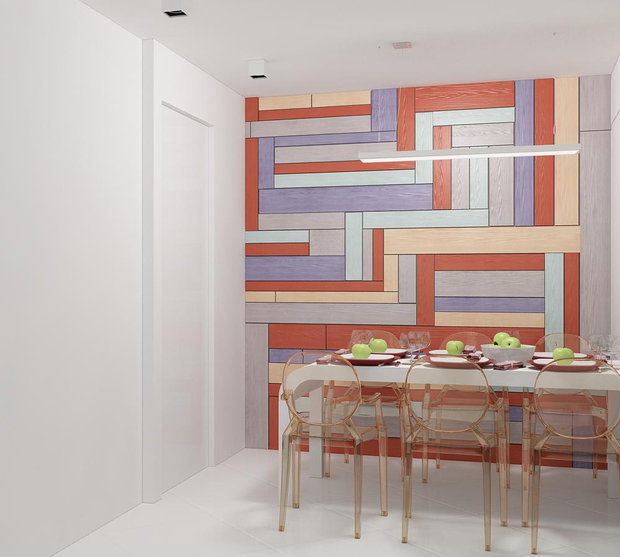 Фото из портфолио Кухня белая с ярким акцентом – фотографии дизайна интерьеров на INMYROOM