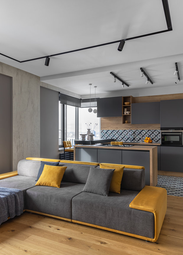 Фотография: Кухня и столовая в стиле Современный, Квартира, Минимализм, Проект недели, Москва, 2 комнаты, 60-90 метров, Екатерина Жукова – фото на INMYROOM