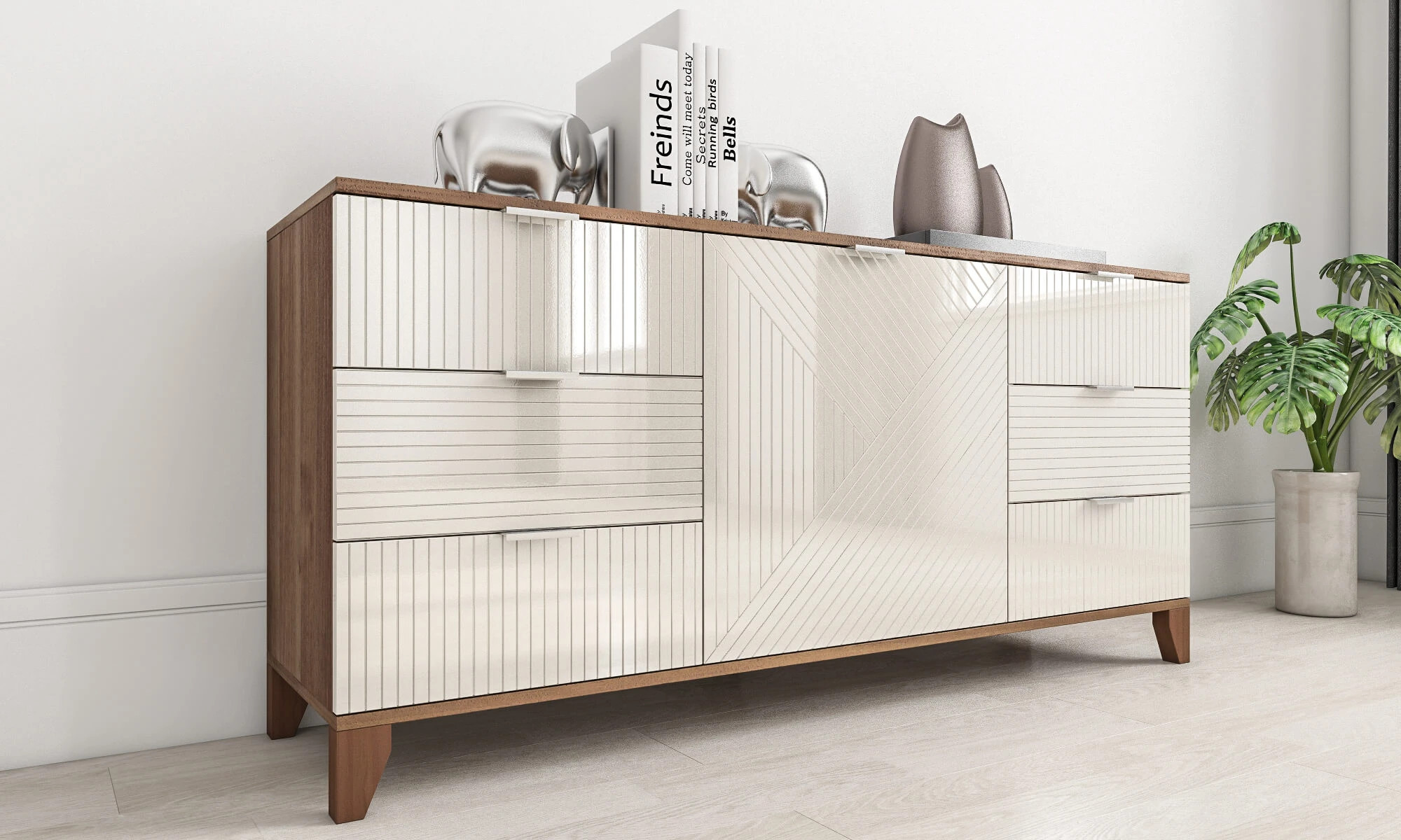 Комод Сканди цвета ванили