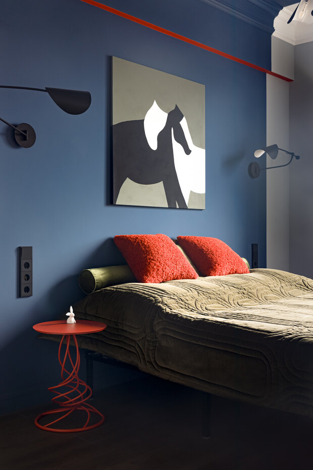 Фотография: Спальня в стиле Современный, Квартира, Проект дня, Москва, Сталинка, Кирпичный дом, 4 и больше, Более 90 метров, Марина Рукавишникова – фото на INMYROOM