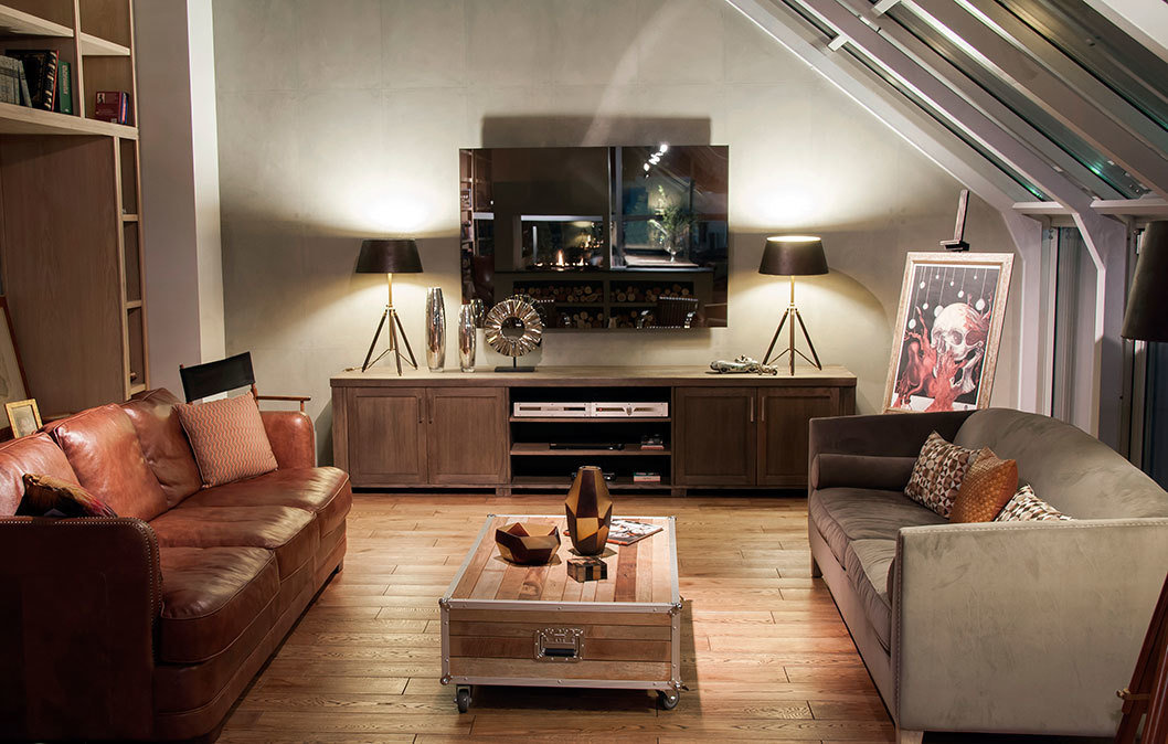 Фотография: Гостиная в стиле Лофт, Квартира, Дома и квартиры, Проект недели – фото на INMYROOM