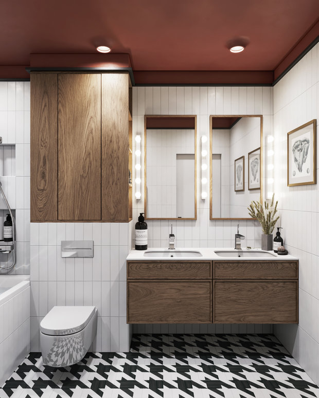 Фотография: Ванная в стиле Современный, Эклектика, Квартира, Проект дня, Санкт-Петербург, ToTaste Studio, 3 комнаты, 60-90 метров, Более 90 метров – фото на INMYROOM