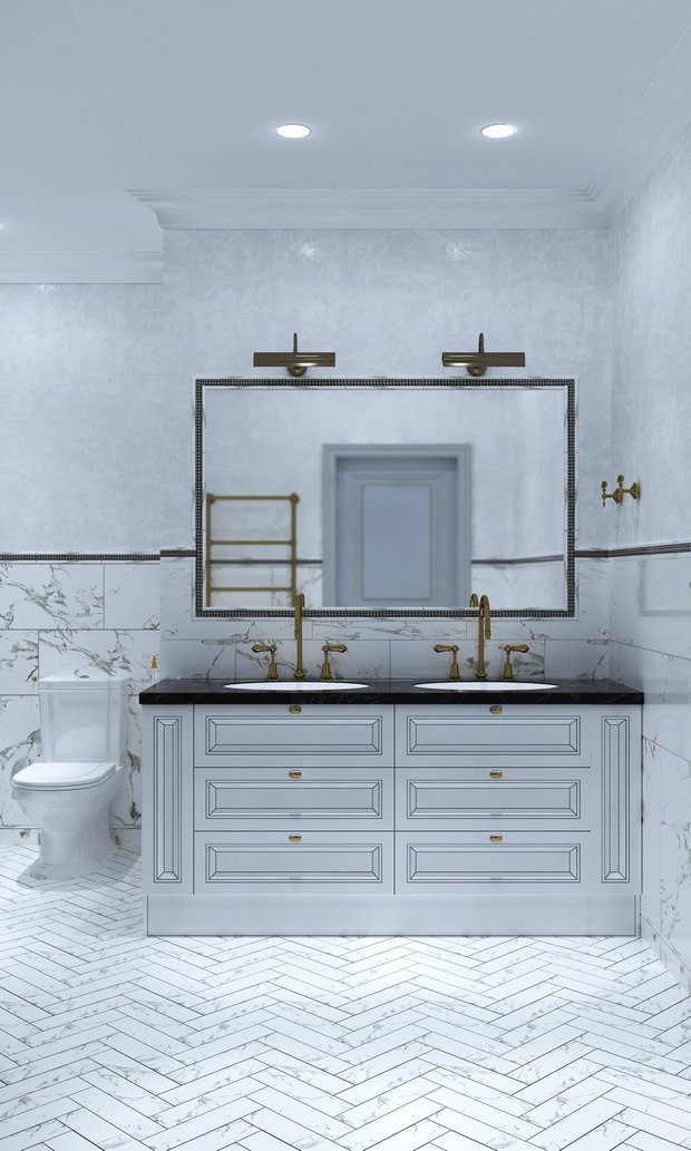 Фото из портфолио Квартира - современная классика 135 кв. Ванная  – фотографии дизайна интерьеров на INMYROOM