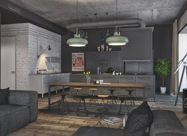Фото из портфолио Industrial – фотографии дизайна интерьеров на INMYROOM