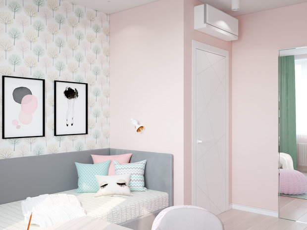 Визуализация интерьера детской в современном стиле