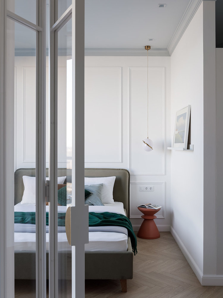 Фотография: Спальня в стиле Современный, Квартира, Проект недели, Санкт-Петербург, 2 комнаты, 40-60 метров, Юлия Бабинцева, YUHOME design – фото на INMYROOM