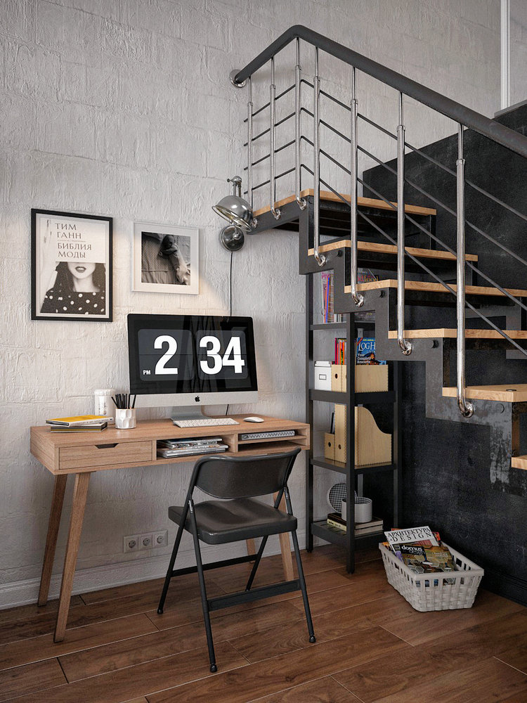 Фотография: Кабинет в стиле Лофт, Скандинавский, Квартира, Студия, Проект дня, Мансарда, Сочи, Кирпичный дом, Мария Панченко, 40-60 метров – фото на INMYROOM Фотография: Кабинет в стиле Лофт, Скандинавский, Квартира, Студия, Проект дня, Мансарда, Сочи, Кирпичный дом, Мария Панченко, 40-60 метров – фото на INMYROOM