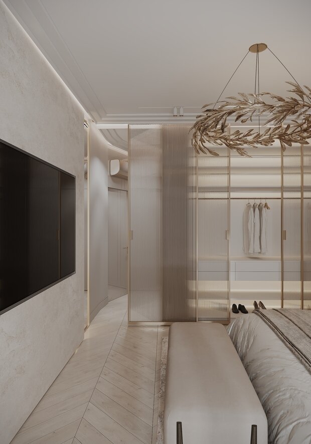 Фото из портфолио Дизайн-проект квартиры в ЖК «Миръ» в стиле современной классики – фотографии дизайна интерьеров на INMYROOM