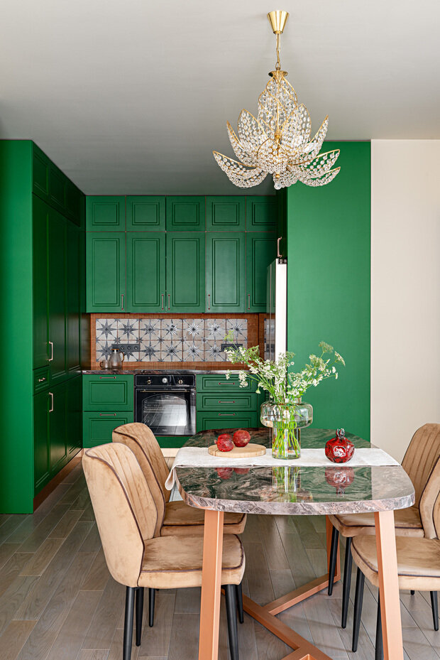 Фотография: Кухня и столовая в стиле Современный, Эклектика, Квартира, Проект недели, Казань, 3 комнаты, 60-90 метров, Гульнара Тинеева – фото на INMYROOM