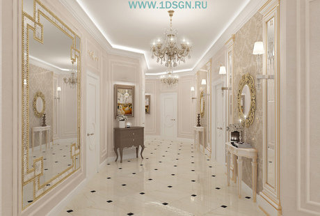 Дизайн интерьера Прихожая-холл в коттедже Краснодарский край Станица Старощербиновская