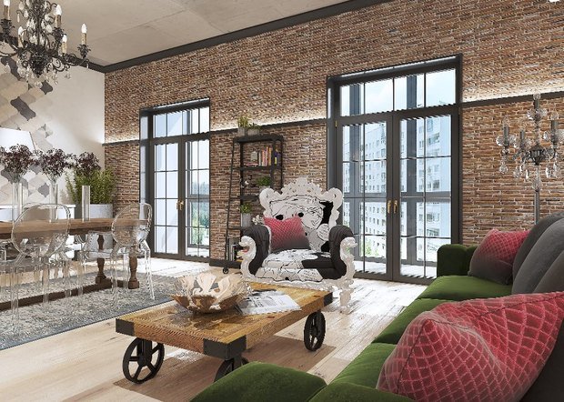 Фото из портфолио Роскошный лофт – фотографии дизайна интерьеров на INMYROOM