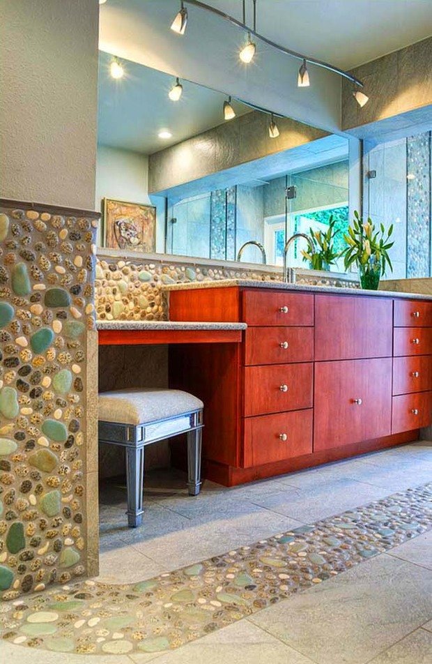 Фото из портфолио Мозаика из морской гальки  в интерьере Современная классика – фотографии дизайна интерьеров на INMYROOM