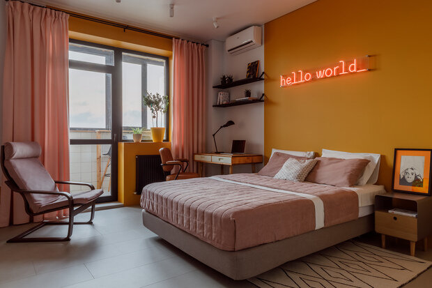 Фотография: Спальня в стиле Современный, Минимализм, Квартира, Проект недели, Ростов-на-Дону, 2 комнаты, 40-60 метров, Виктория Глаз – фото на INMYROOM