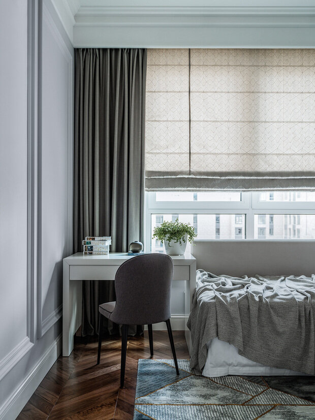 Фотография: Спальня в стиле Классический, Современный, Квартира, Проект дня, 3 комнаты, 60-90 метров, ЖК «Сити парк», современный с элементами классики и роскоши – фото на INMYROOM