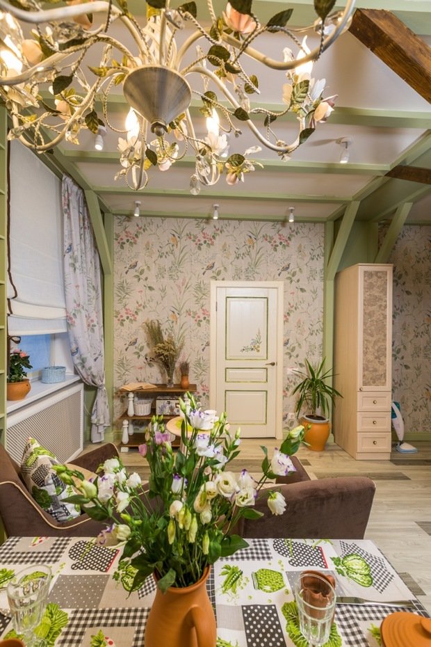 Интерьер кухни и столовой в стиле Прованс и Кантри