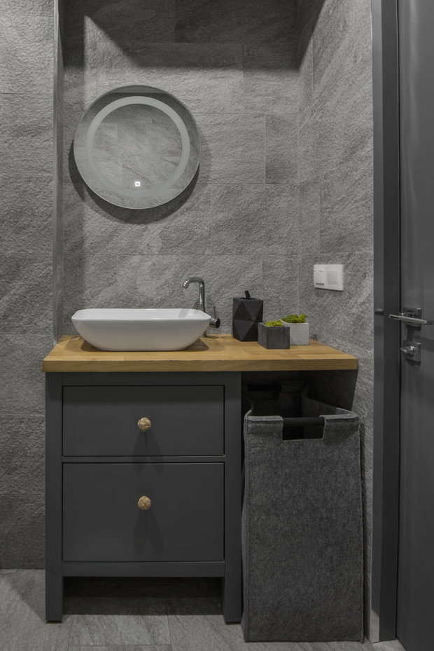 Фотография: Ванная в стиле Скандинавский, Лофт, Современный, Квартира, Студия, Проект недели, Москва, Ольга Мелекесцева, Монолитный дом, до 40 метров, Александра Ермилова – фото на INMYROOM