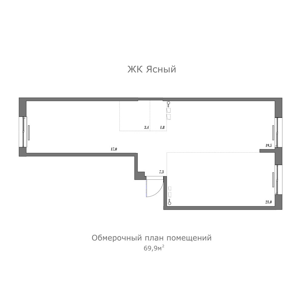 Фотография: Планировки в стиле , Современный, Квартира, Проект недели, Москва, 2 комнаты, 60-90 метров, Мария Ничипоренко – фото на INMYROOM