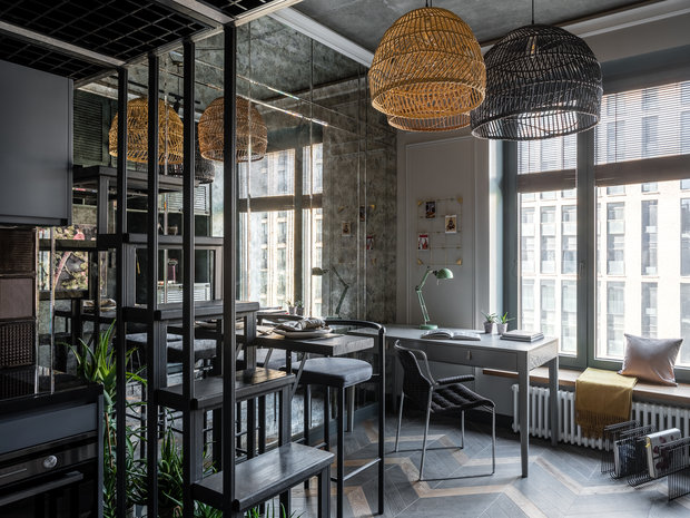 Фотография: Гостиная в стиле Лофт, Современный, Малогабаритная квартира, Квартира, Студия, Проект недели, Москва, до 40 метров, Анна Зуева – фото на INMYROOM