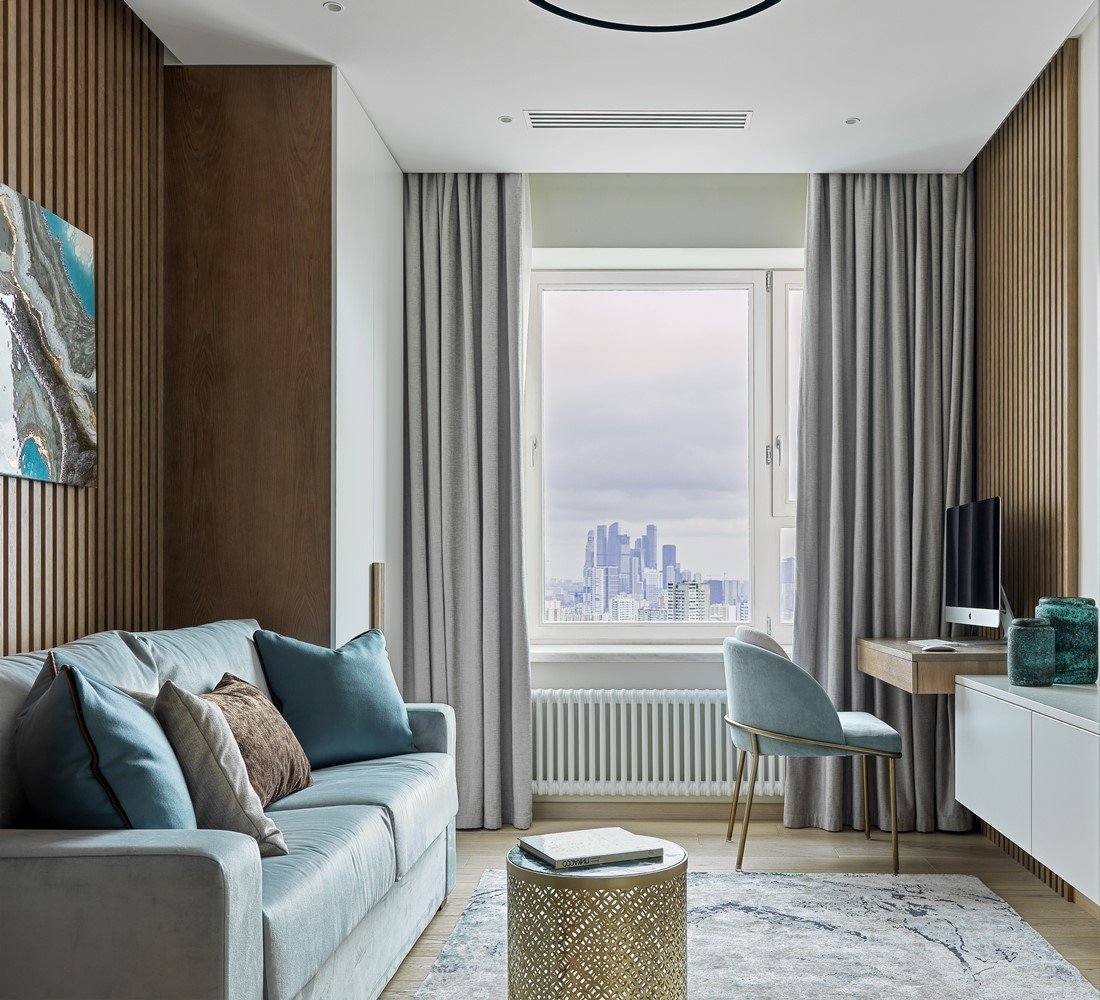 Фотография: Кабинет в стиле Современный, Квартира, Проект недели, Москва, Мария Рублева, 4 и больше, Более 90 метров, #эксклюзивныепроекты – фото на INMYROOM