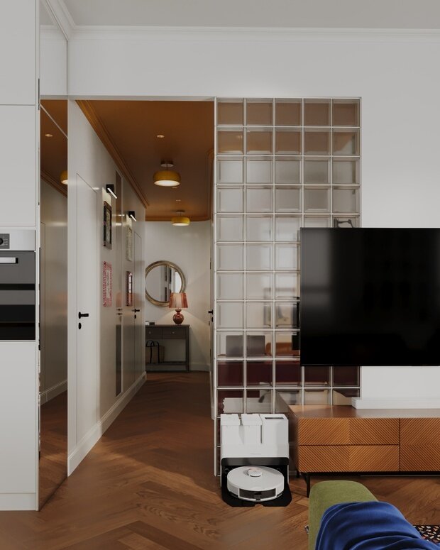 Фотография: Гостиная в стиле Современный, Эклектика, Квартира, Проект дня, Москва, 3 комнаты, 60-90 метров, Анастасия Струве – фото на INMYROOM