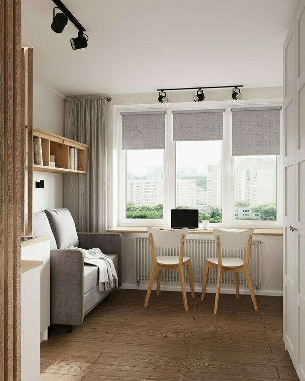 Визуализация интерьера кабинета в скандинавском стиле