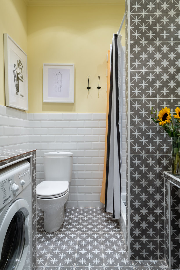 Фотография: Ванная в стиле Скандинавский, Современный, Малогабаритная квартира, Квартира, Студия, Проект недели, Москва, до 40 метров, Ирина Бебешина – фото на INMYROOM