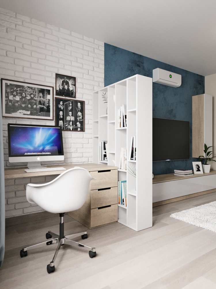 Фотография: Кабинет в стиле Современный, Скандинавский, Квартира, Проект недели, Беларусь, Панельный дом, 3 комнаты, 60-90 метров, Гомель, ANTEI – фото на INMYROOM Фотография: Кабинет в стиле Современный, Скандинавский, Квартира, Проект недели, Беларусь, Панельный дом, 3 комнаты, 60-90 метров, Гомель, ANTEI – фото на INMYROOM