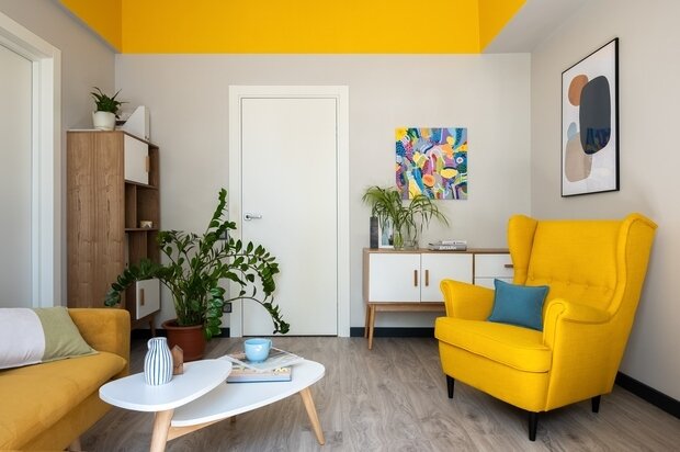 Фотография: Гостиная в стиле Современный, Квартира, Проект недели, Москва, Хрущевка, 3 комнаты, 40-60 метров, II-14, Лидия Напреенко – фото на INMYROOM