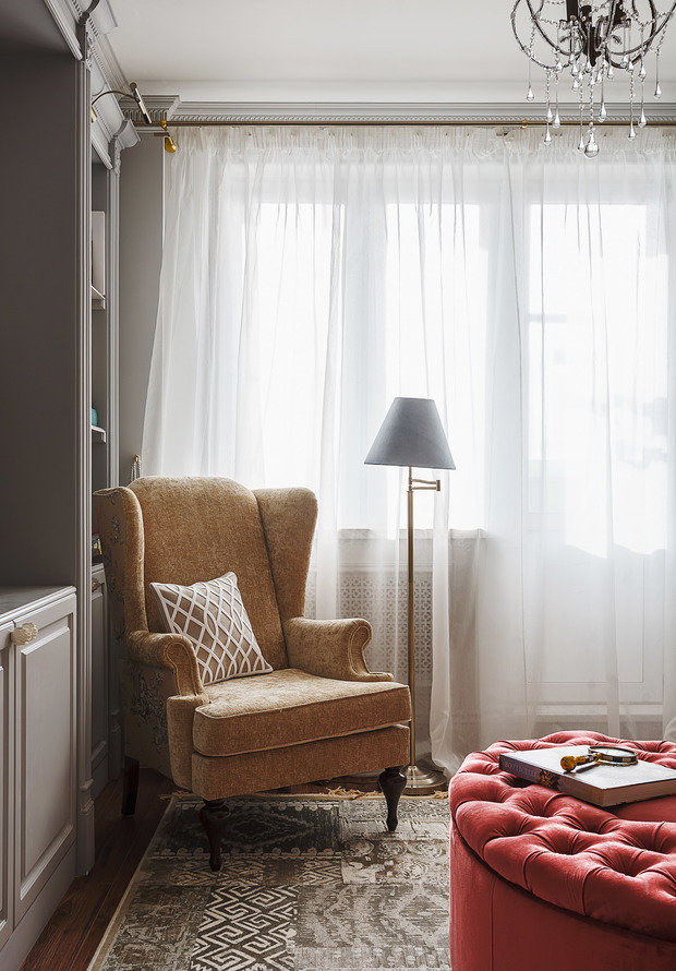 Фотография: Гостиная в стиле Классический, Современный, Эклектика, Квартира, Россия, Проект недели, Новая Москва, Ольга Куликовская-Эшби, Interior Box – фото на INMYROOM