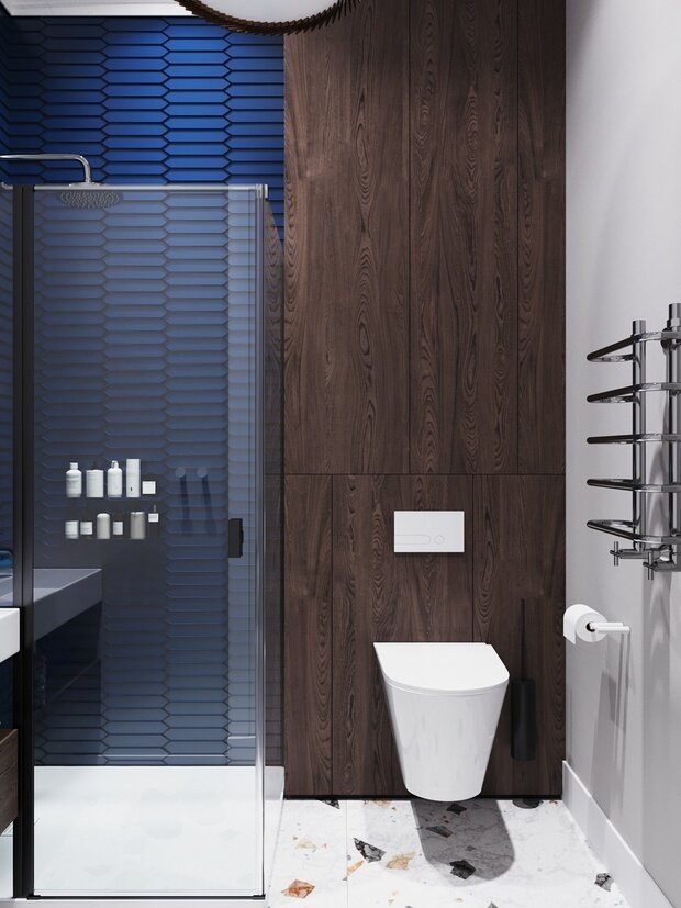 Визуализация интерьера ванной комнаты в современном стиле