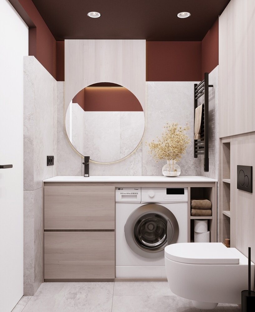 Фотография: Ванная в стиле Современный, Квартира, Минимализм, Проект недели, Москва, 2 комнаты, до 40 метров, Группа компаний "Фундамент" – фото на INMYROOM Фотография: Ванная в стиле Современный, Квартира, Минимализм, Проект недели, Москва, 2 комнаты, до 40 метров, Группа компаний "Фундамент" – фото на INMYROOM