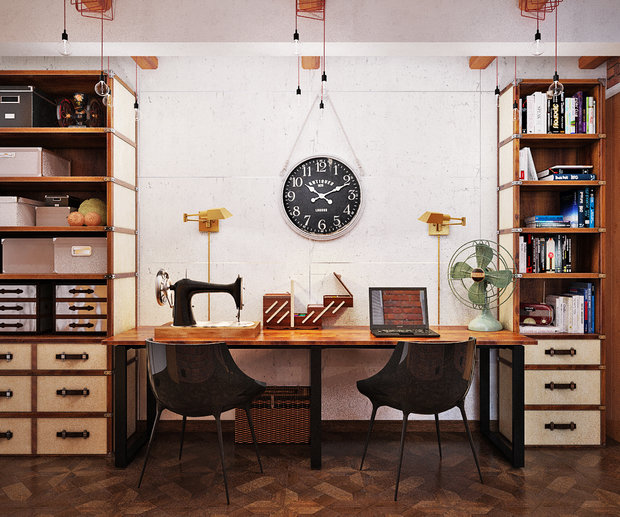 Фото из портфолио Винтаж, натуральный кирпич, индустриал: отличное сочетание в спальне – фотографии дизайна интерьеров на INMYROOM