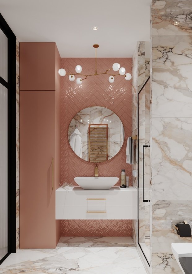 Фотография: Ванная в стиле Современный, Эклектика, Квартира, Проект недели, Монолитный дом, 3 комнаты, 60-90 метров, Светлана Удзилаури, Брянск – фото на INMYROOM