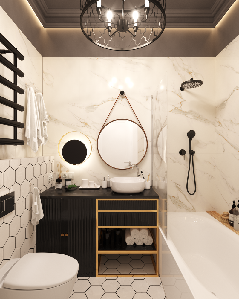 Фотография: Ванная в стиле Современный, Эклектика, Малогабаритная квартира, Квартира, Студия, Проект дня, Москва, до 40 метров, Монолитно-кирпичный, Анастасия Шабельская – фото на INMYROOM Фотография: Ванная в стиле Современный, Эклектика, Малогабаритная квартира, Квартира, Студия, Проект дня, Москва, до 40 метров, Монолитно-кирпичный, Анастасия Шабельская – фото на INMYROOM