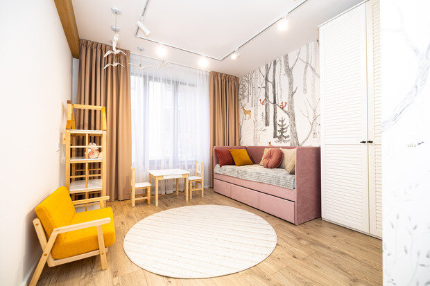 Фотография: Детская в стиле Современный, Квартира, Проект дня, Сочи, Блочный дом, 3 комнаты, 60-90 метров, Красная Поляна, современный с элементами минимализма и скандинавского стиля, Анна Терентьева – фото на INMYROOM
