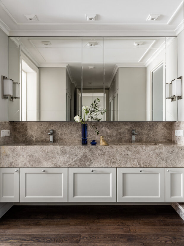 Фотография: Ванная в стиле Классический, Современный, Квартира, Проект дня, Москва, 4 и больше, Более 90 метров, Татьяна Казанцева – фото на INMYROOM