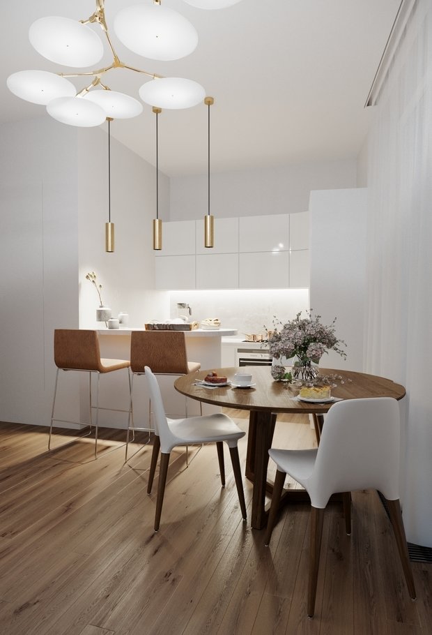 Визуализация интерьера кухни в стиле минимализм