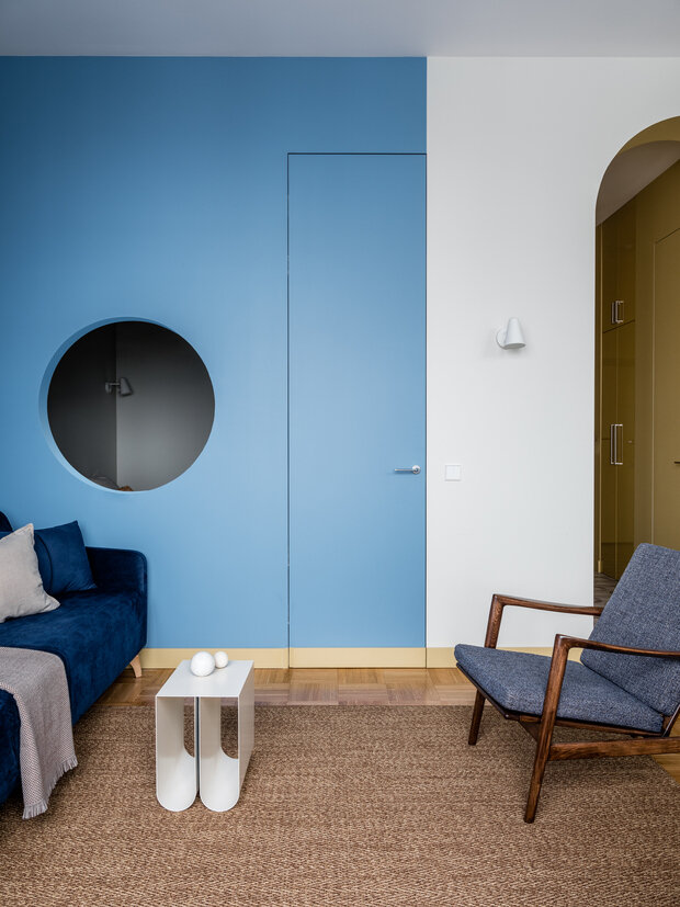 Фотография: Гостиная в стиле Современный, Эклектика, Винтажный, Малогабаритная квартира, Квартира, Проект недели, Монолитный дом, 2 комнаты, 40-60 метров, Москав – фото на INMYROOM