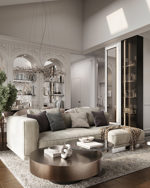 Фото из портфолио Дизайн интерьера квартиры в ЖК «Alpen (Альпен)» в стиле современная классика – фотографии дизайна интерьеров на INMYROOM