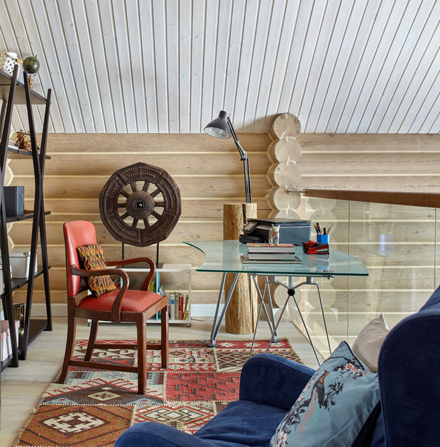 Фотография: Кабинет в стиле Эклектика, Дом, Проект недели, Дача, Илья Хомяков, Светлана Хомякова, Московская область, дом из бруса – фото на INMYROOM