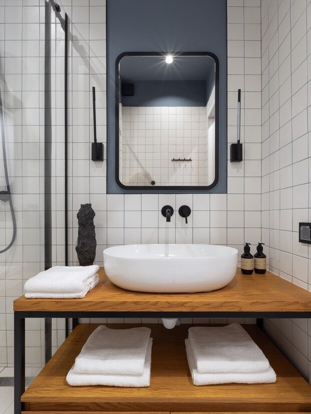 Фотография: Ванная в стиле Скандинавский, Современный, Минимализм, Проект недели, Москва, Сталинка, Кирпичный дом, 4 и больше, 60-90 метров, Анна Никитина – фото на INMYROOM