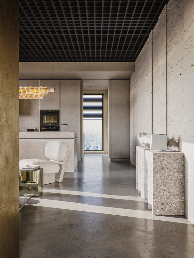 Фото из портфолио Успокаивающие нейтральные цвета и золотые акценты – фотографии дизайна интерьеров на INMYROOM