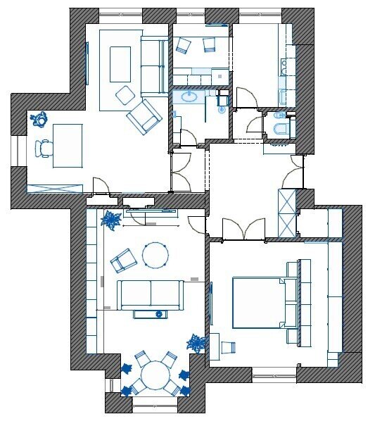 Фотография: Планировки в стиле , Квартира, Проект дня, Сталинка, 3 комнаты, Более 90 метров, Санкт-Петербруг, современный с элементами классики и роскоши, Анастасия Хлыстун – фото на INMYROOM