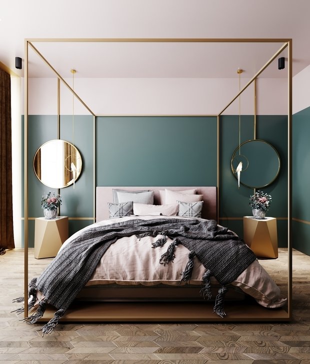 Визуализация интерьера спальни в современном стиле