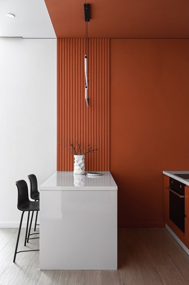 Фотография: Кухня и столовая в стиле Современный, Минимализм, Квартира, Проект недели, Красногорск, Кирпичный дом, 3 комнаты, 40-60 метров, Ульяна Гатина – фото на INMYROOM