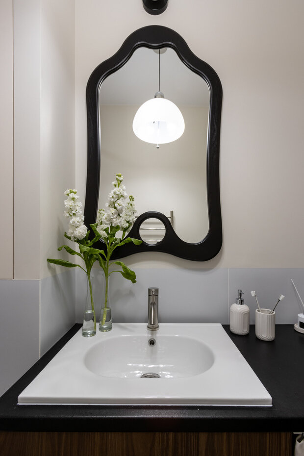 Фотография: Ванная в стиле Классический, Современный, Эклектика, Малогабаритная квартира, Квартира, Студия, Проект дня, Санкт-Петербург, Кирпичный дом, до 40 метров, Екатерина Шейн, современный с элементами лофта – фото на INMYROOM